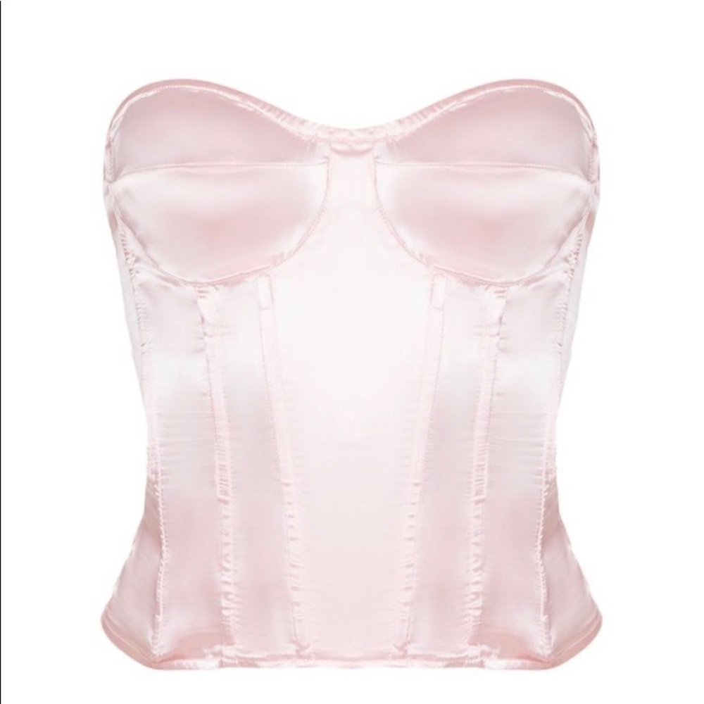 Pink Satin Corset Top